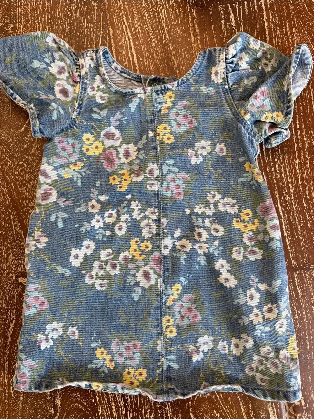 GAP Blue Floral Casual Dress with Yellow & Pink Accents